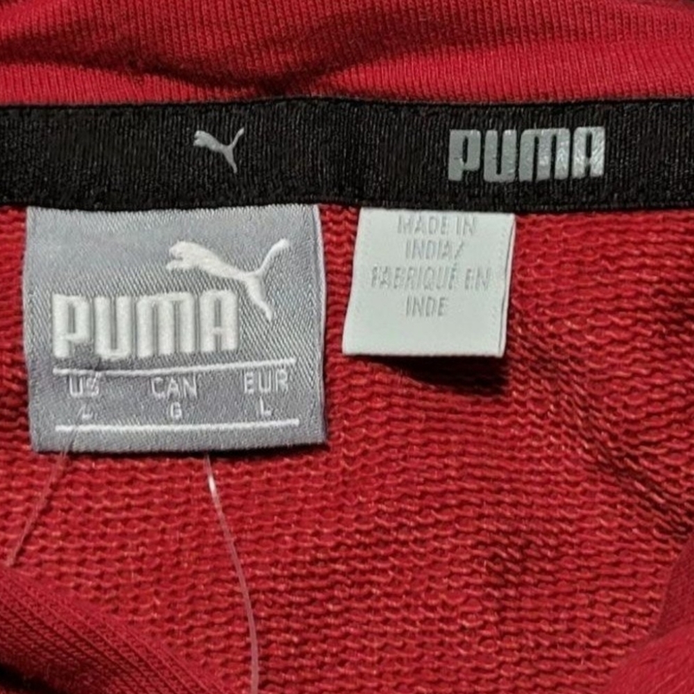 PUMA Hoodie Rhubarb Men's Speed Slant Logo Long Sleeve Burgundy Black Size Large - Picture 8 of 9